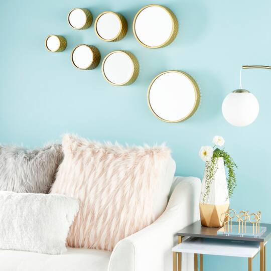 CosmoLiving by Cosmopolitan Gold Metal Glam Wall Mirrors Set
